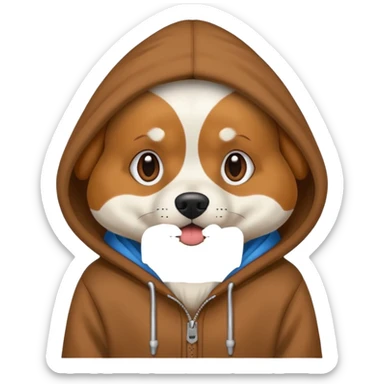 dog wearing hoodie  sticker