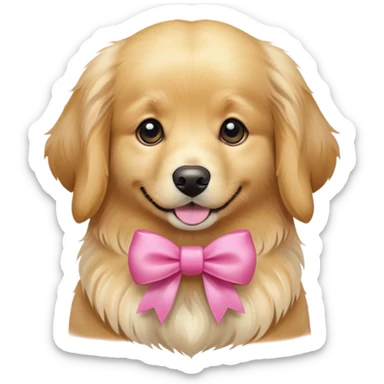 Dog with a pink bow sticker