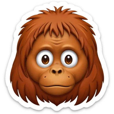 normal orangutan emoji with a single tear sticker