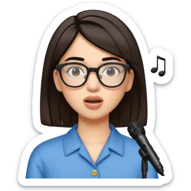 dua lipa with glasses singing  sticker