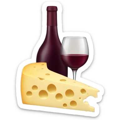 cheese and wine sticker