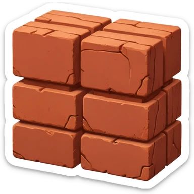 Two red bricks stacked on top of each other sticker
