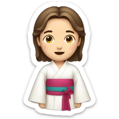 jesus wearing korean traditional hanbok sticker