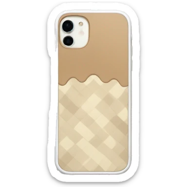 white iPhone 14 with beige checkered case sticker