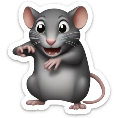 Rat being grabbed  sticker