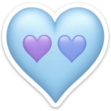 Small lilac and light blue hearts sticker