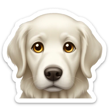 White golden retriever with dark brown eyes sticker