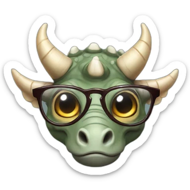 Triceratops glasses emoticons sticker