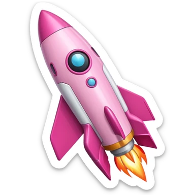 mix light pink dark pink and white girly phone ui rocket sticker