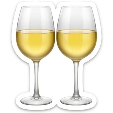 two white wine morder glasses cheering sticker