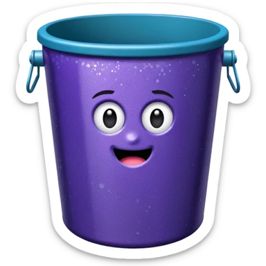 Glitter Purple and Cian  metal rubbish bin sticker