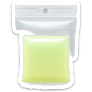 White Salt filling half of a small clear FLUORESCENT baggie NO FACES  sticker