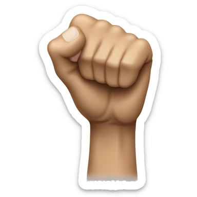 Closed vertical fist shaking up and down sticker