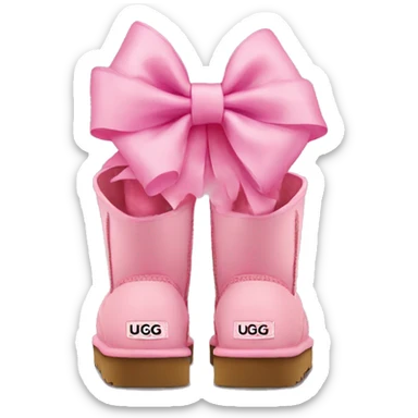 Pink bow on Ugg shoes sticker