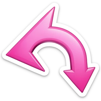 Pink go back u shape arrow  sticker