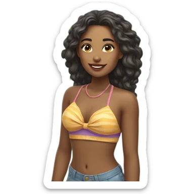 una chica en la playa sticker