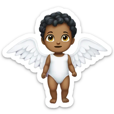 A baby who is half angel, half demon sticker