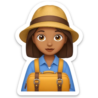 brown girl traveling sticker
