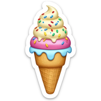 ice cream with sprinkles sticker