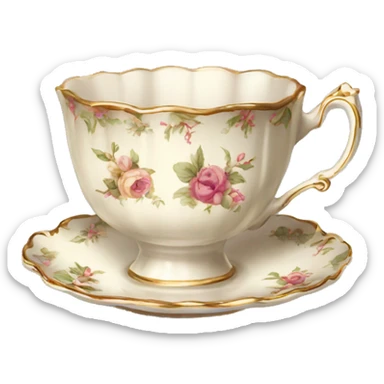 Antique teacup sticker