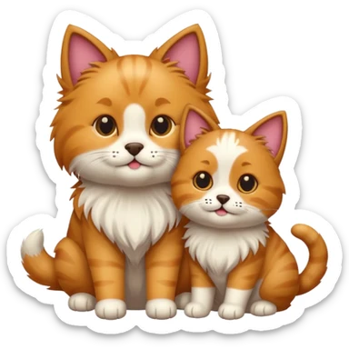 cat and dog sticker