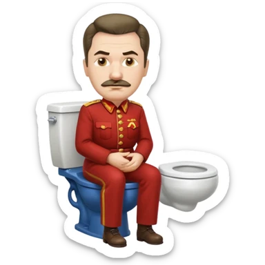 make an emoji with stalin sitting on a toilet sticker