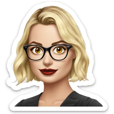 :Margot Robbie: glasses  sticker