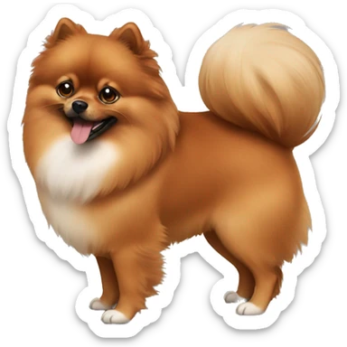 Brown Pomeranian  sticker