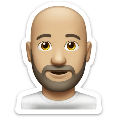 realistic bald male portrait with beard sticker