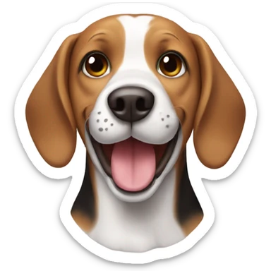Happy brown beagle  sticker