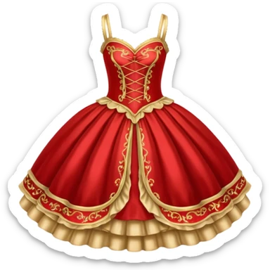rococó vestido de ballet rojo con dorado sticker
