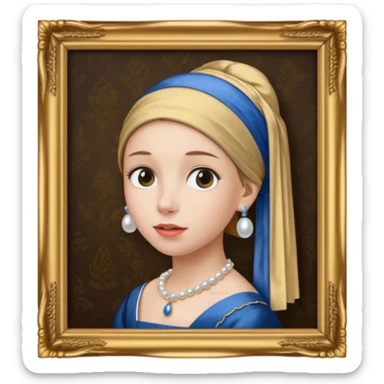 girl with a pearl earring in painting frame
















 sticker