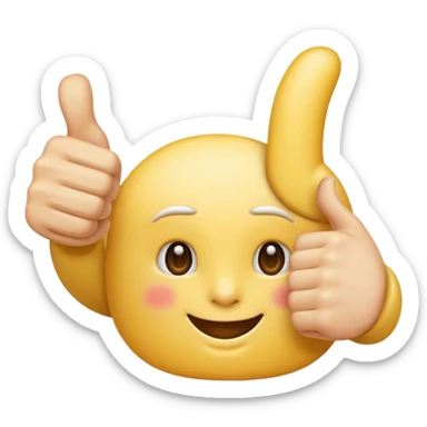 thumbs up emoij extra long thumb sticker