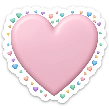 pastel heart with a pastel confetti pattern sticker