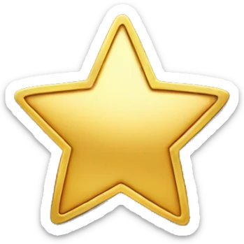 star shape on gold coin sticker