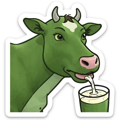 a cow milking itself sticker