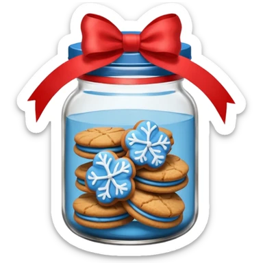 Blue Ginger biscuits in a jar with a bow sticker