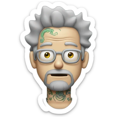 Tattooed man style Rick and Morty sticker