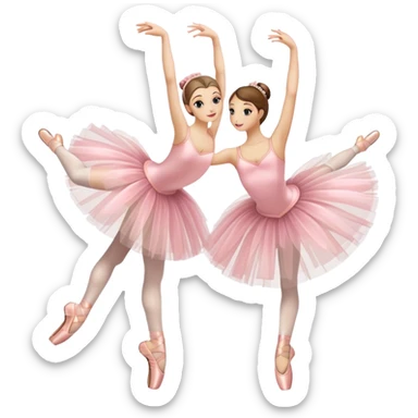 Humanless emoji for Ballet: close-up of key ballet attributes like a pair of pointe shoes, a tutu, and a ballet barre. The icon should capture the elegance and precision of ballet, with a focus on these iconic elements. Transparent background. sticker