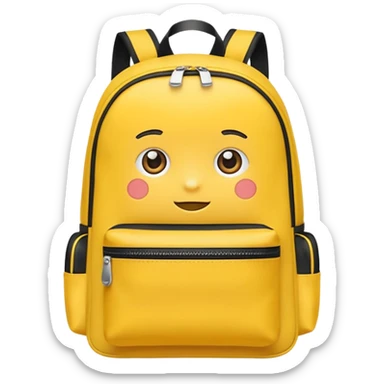 a yellow kid Backpack with zip sticker