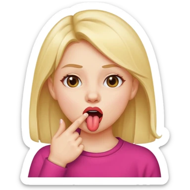 fille doigt dans la bouche tire la langue sticker