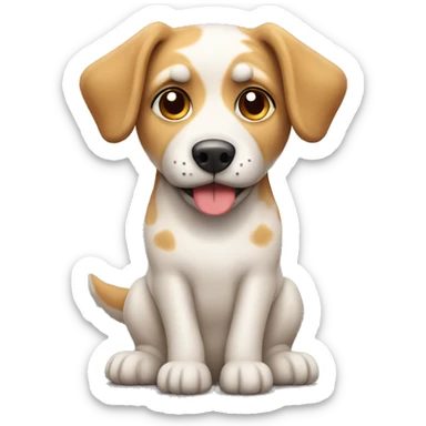 Mutt dog sitting cute  sticker