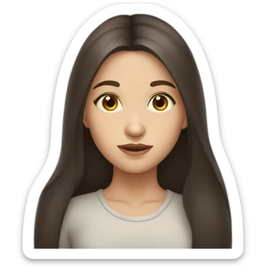 girl from Ukraine with brown eyes and dark long hair sticker