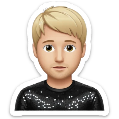 Kian Egan from Westlife with black sequin outfit sticker