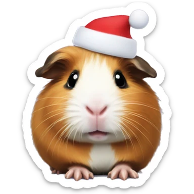 Guinea pig with Christmas hat  sticker