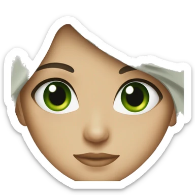 green eyed brunette sticker