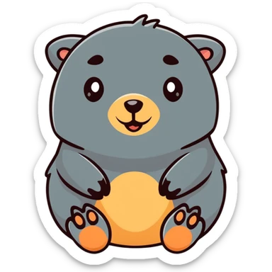 adorable mole with big front paws sticker