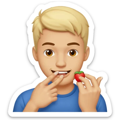 zesty guy biting nail while smirking sticker