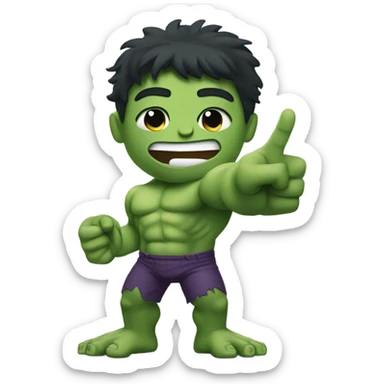 Hulk giving peace sign sticker