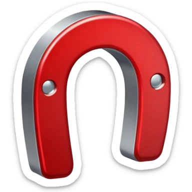 red horseshoe magnet sticker